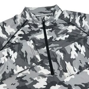 TAYLOR JORDAN Womens Gray Camo‎ Long Sleeve Mock Performance Golf Pullover XL